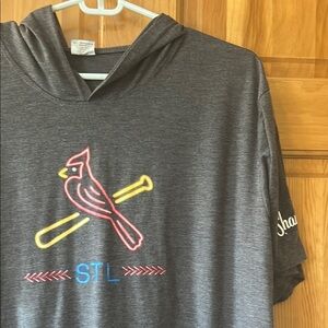 Gray STL Cardinals Hoodie T-shirt